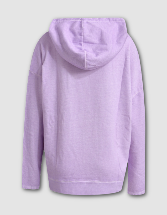 lilac faded cotton hooded sweatshirt