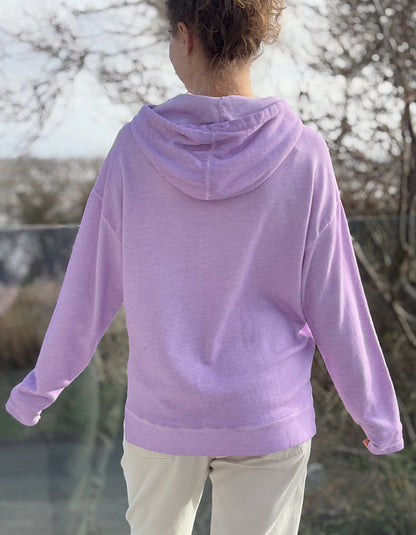 lilac faded cotton hooded sweatshirt