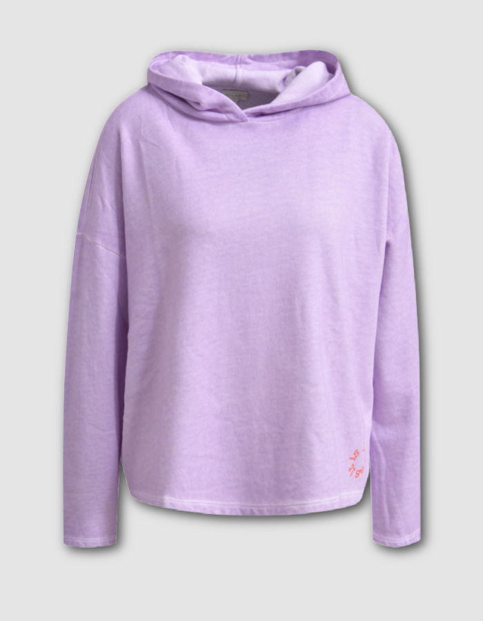 lilac faded cotton hooded sweatshirt