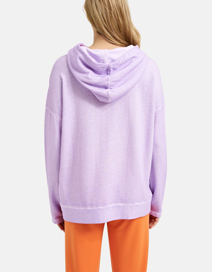 lilac faded cotton hooded sweatshirt