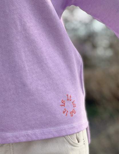 lilac faded cotton hooded sweatshirt