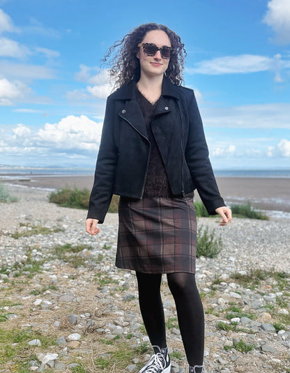 aviator style vegan suede black jacket