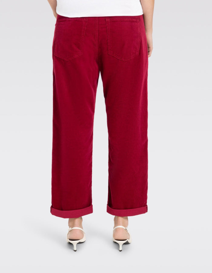 deep red baggy cords