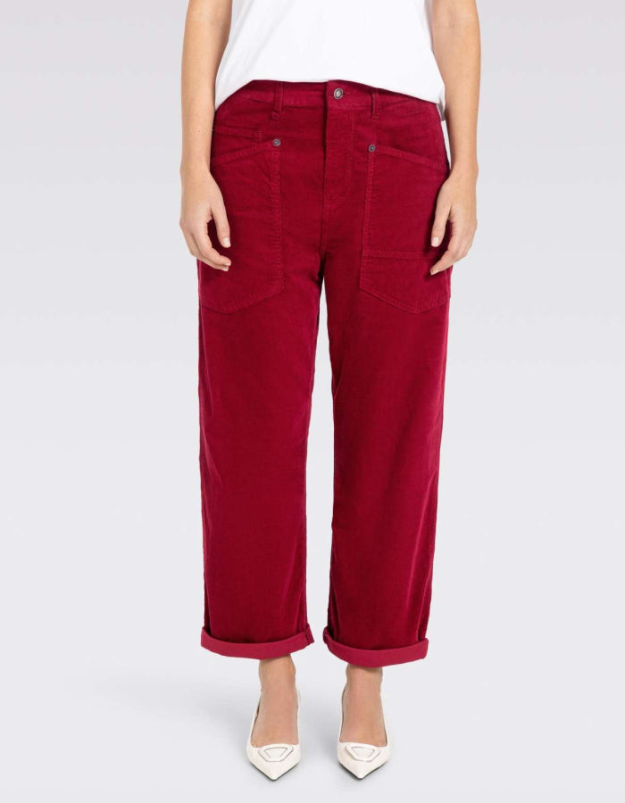 deep red baggy cords