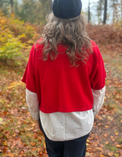Ochre Nano Boxy Waistcoat in Red Cashmere & Lambswool
