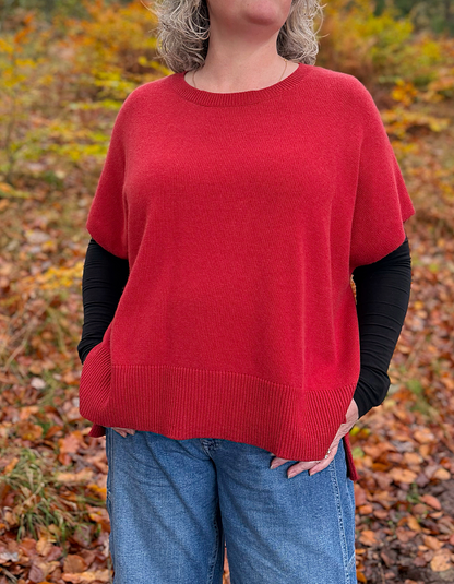 Ochre Siggy Oversized Tank in Rusty Red Cashmere & Lambswool