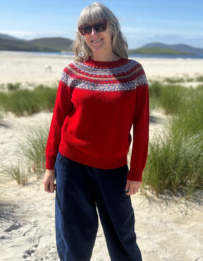 Harley Lambswool Fair Isle in Cardinal
