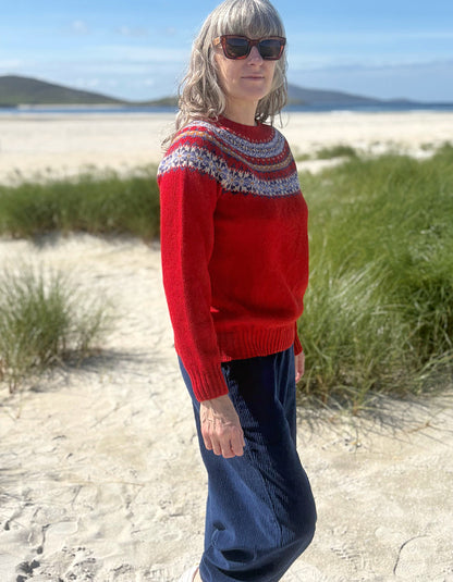 Harley Lambswool Fair Isle in Cardinal