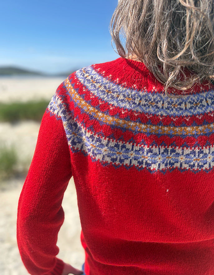 Harley Lambswool Fair Isle in Cardinal