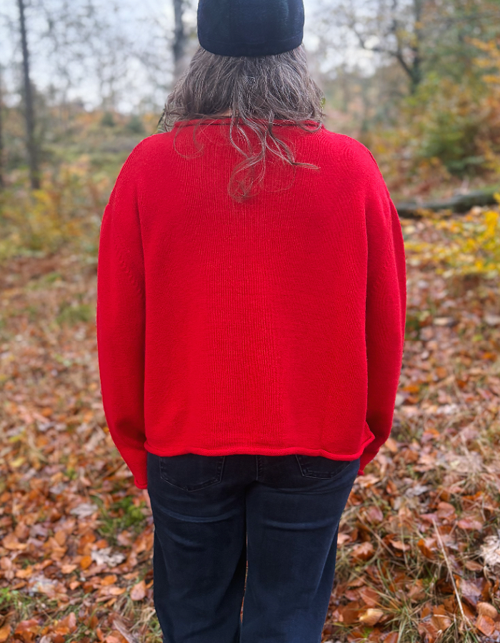 Ochre Pea Jumper in Red Cashmere & Lambswool