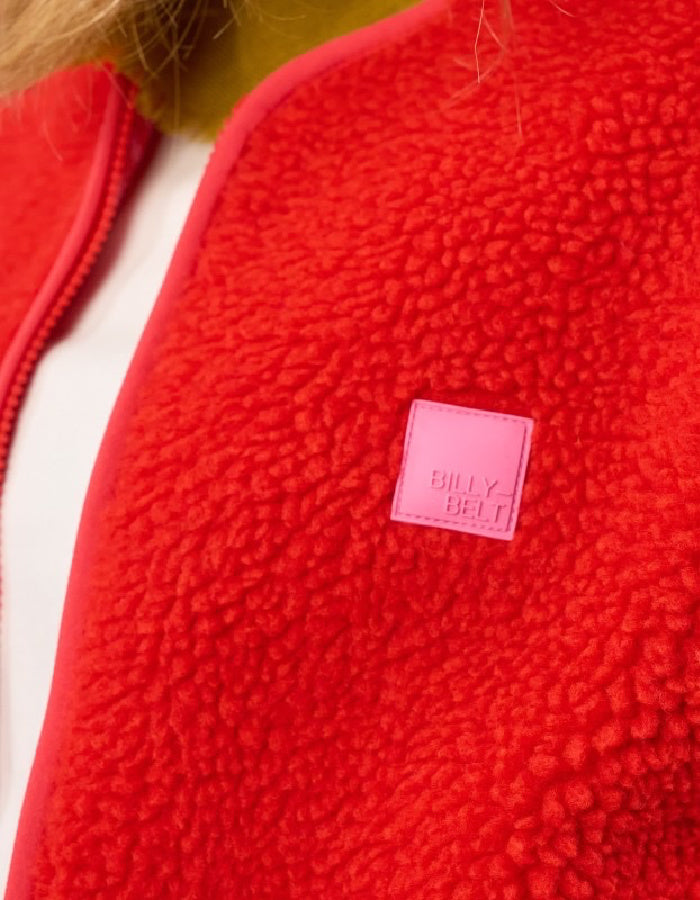 Billy Belt Sherpa Vest in Red