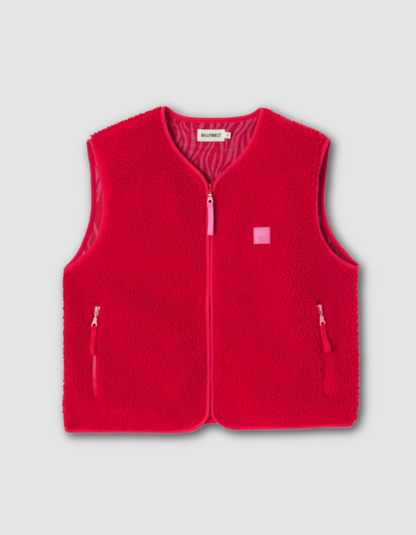 Billy Belt Sherpa Vest in Red