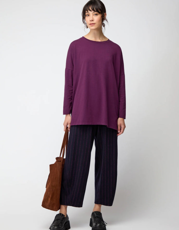 Sahara Cotton Jersey Relax Top in Plum