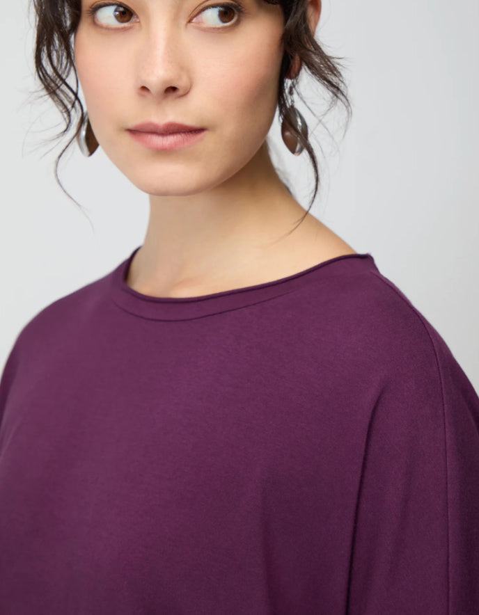 Sahara Cotton Jersey Relax Top in Plum