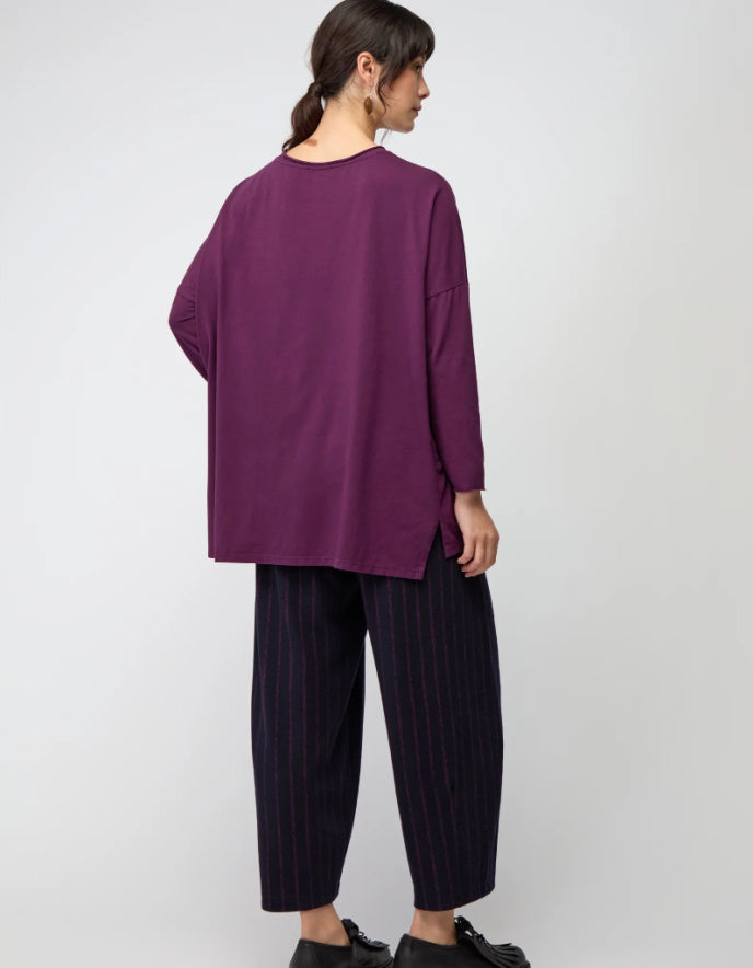 Sahara Cotton Jersey Relax Top in Plum