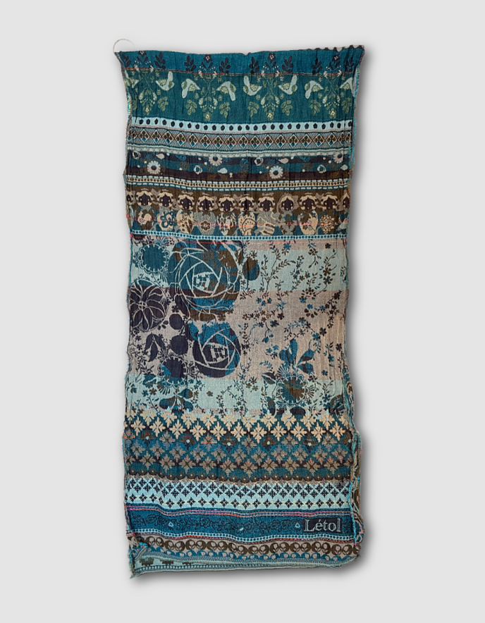 Letol Jacquard Scarf Anoushka in Turquoise Hiver