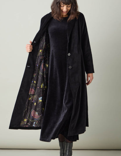 Sahara Print Lined Cotton Velvet Coat