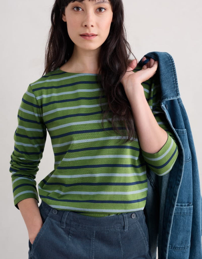 Seasalt Sailor T-Shirt in Duet Breton Grassland