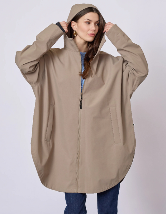 Red Green Sasha Raincoat in Dark Sand