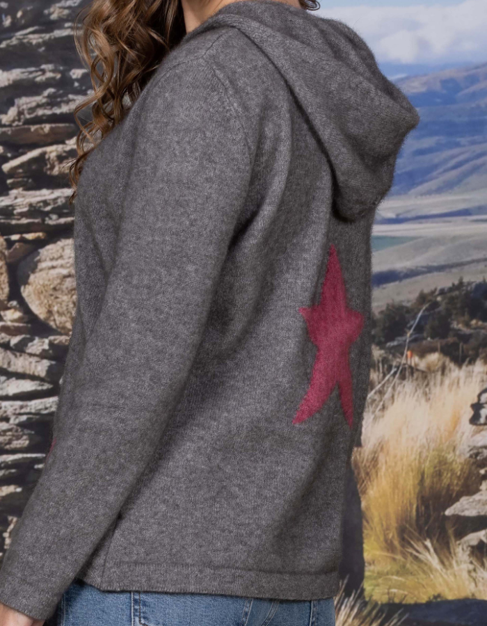 Noble Wilde Pullover Hoody in Shale & Rosay