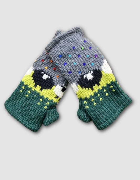 From the Source Sheep Wrist Warmers in Lime