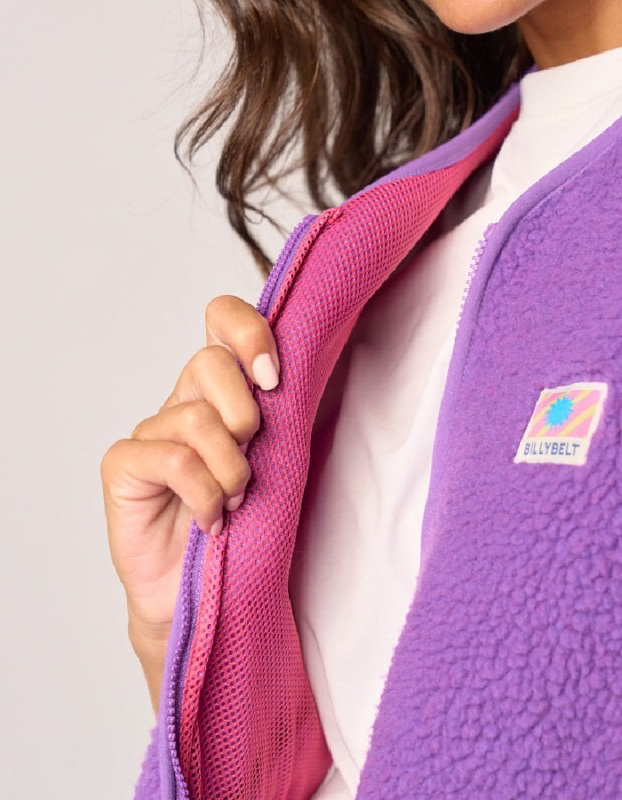 Billy Belt Sherpa Vest in Purple