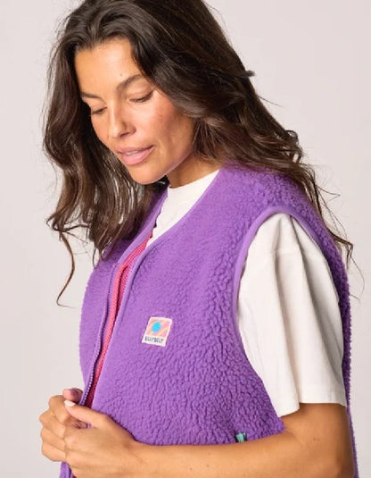 Billy Belt Sherpa Vest in Purple