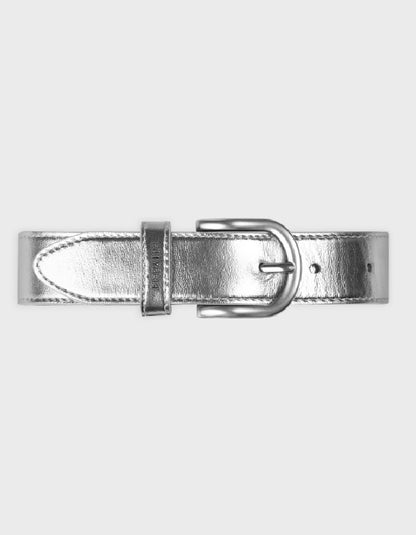 Billy Belt Leather Belt in Silver