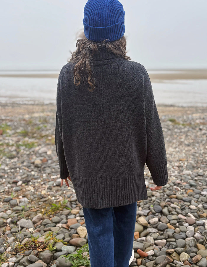 MUSE Wear Sky Sweater in Charcoal Eco Wool