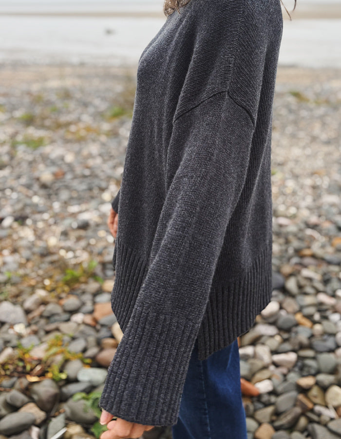 MUSE Wear Sky Sweater in Charcoal Eco Wool
