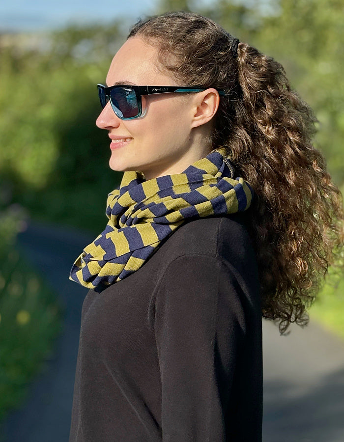 Neirami Cosy Snood in Lime Stripe