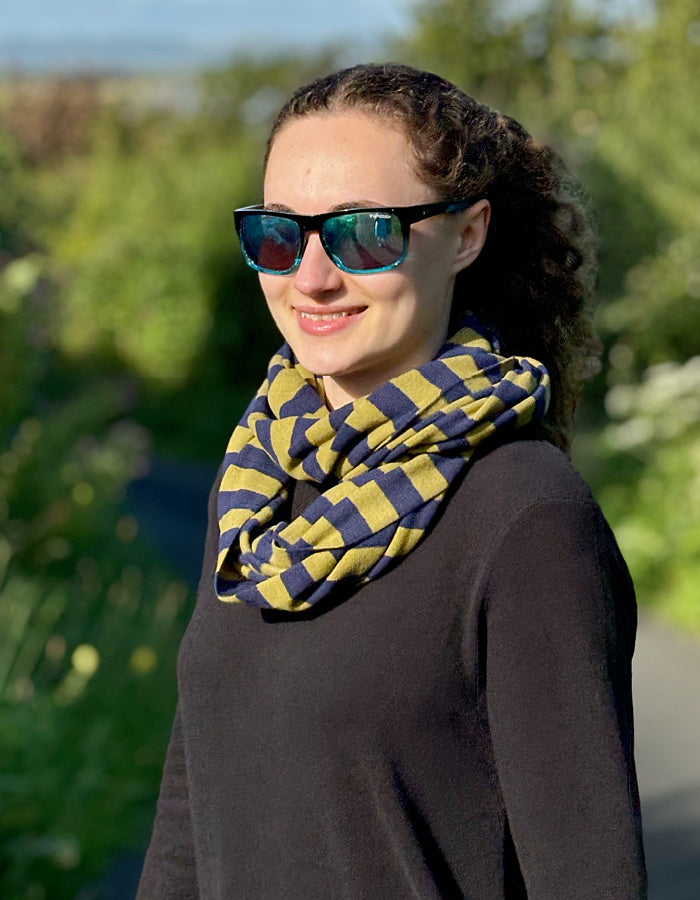 Neirami Cosy Snood in Lime Stripe