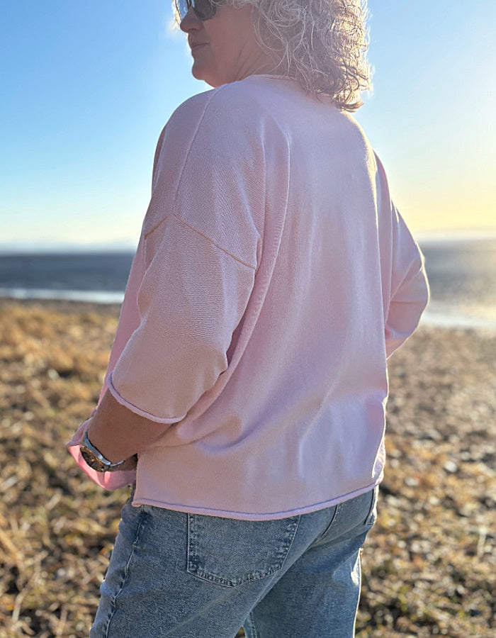 soft baby pink cotton sweater