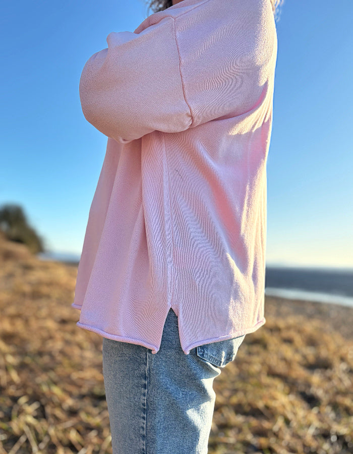 soft baby pink cotton sweater