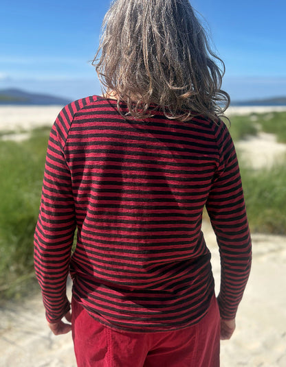 Cut Loose Sporty Top in Maraschino Stripes