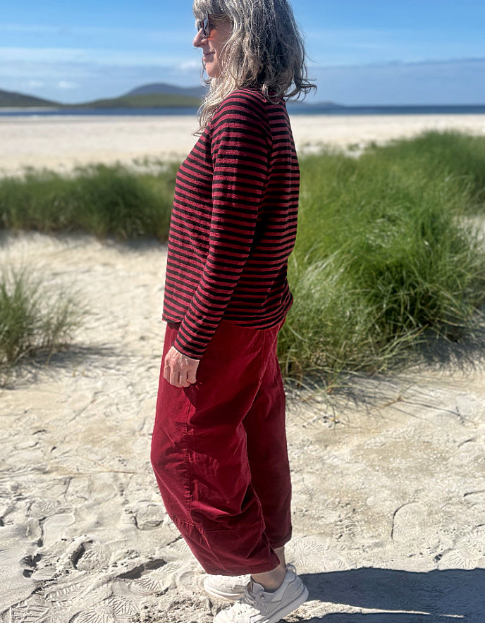 Cut Loose Sporty Top in Maraschino Stripes