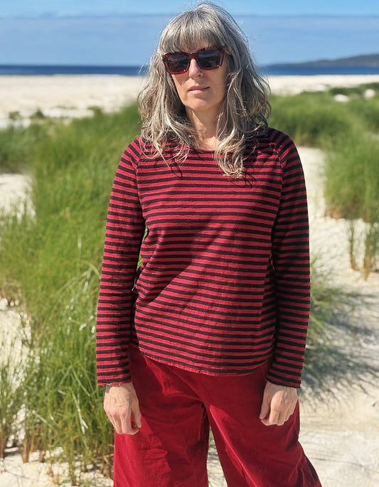 Cut Loose Sporty Top in Maraschino Stripes