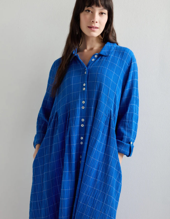 Sahara Stitched Grid Check Dress