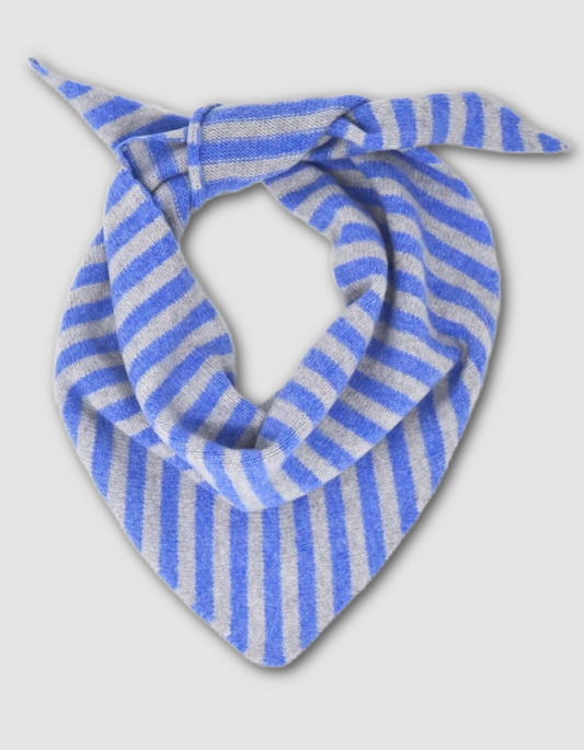 Scarlet Neckerchief in Sky Blue Stripe