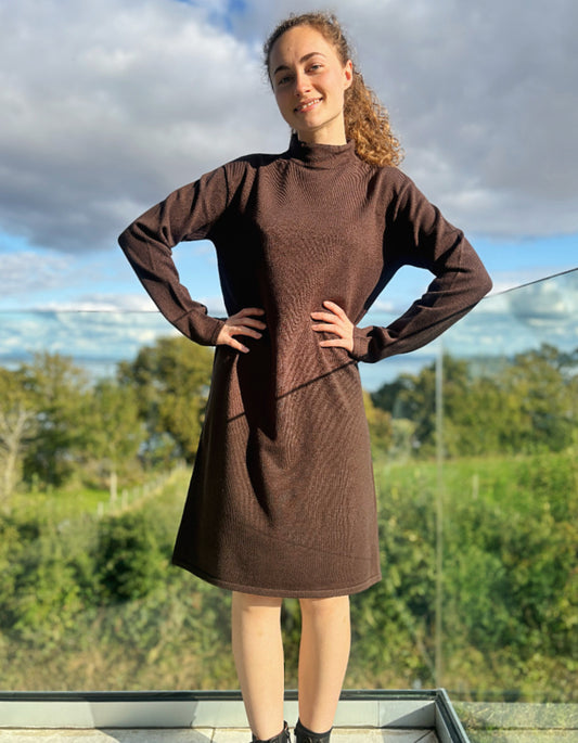 Betty Barclay Sweater Dress in Chestnut Brown