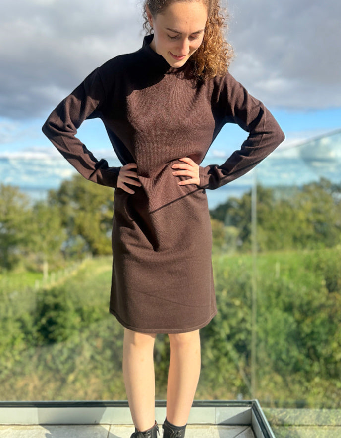 Betty Barclay Sweater Dress in Chestnut Brown
