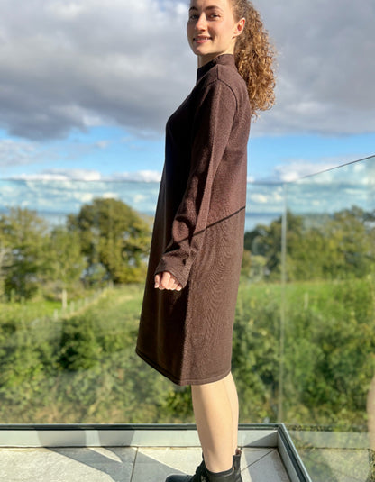 Betty Barclay Sweater Dress in Chestnut Brown