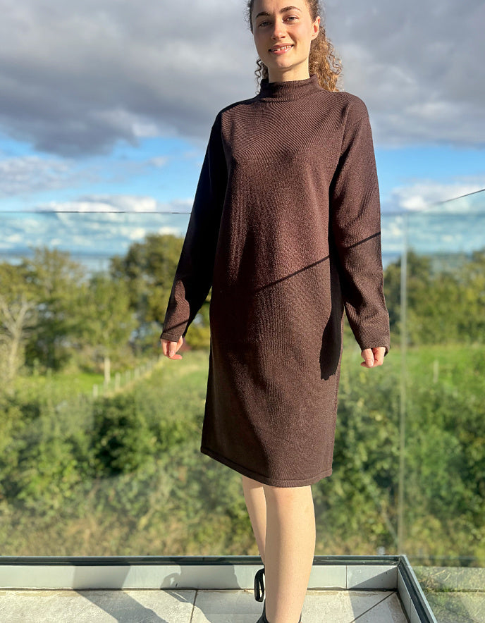 Betty Barclay Sweater Dress in Chestnut Brown