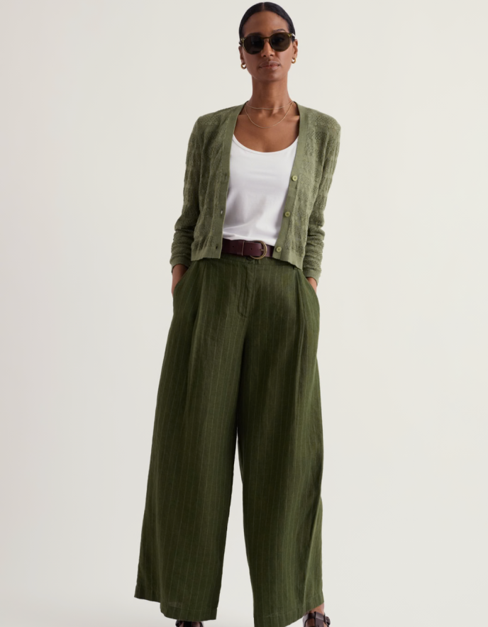 green cotton lace cardigan