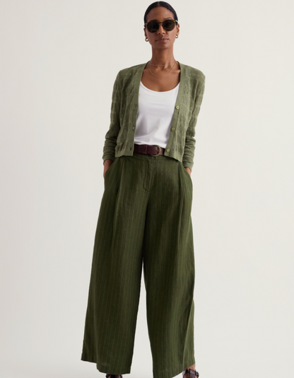green cotton lace cardigan