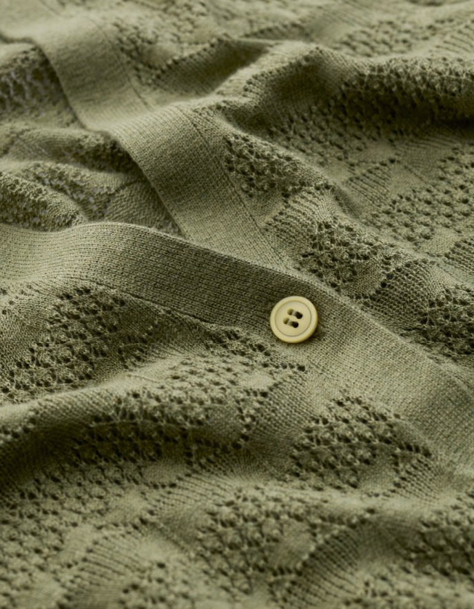 green cotton lace cardigan