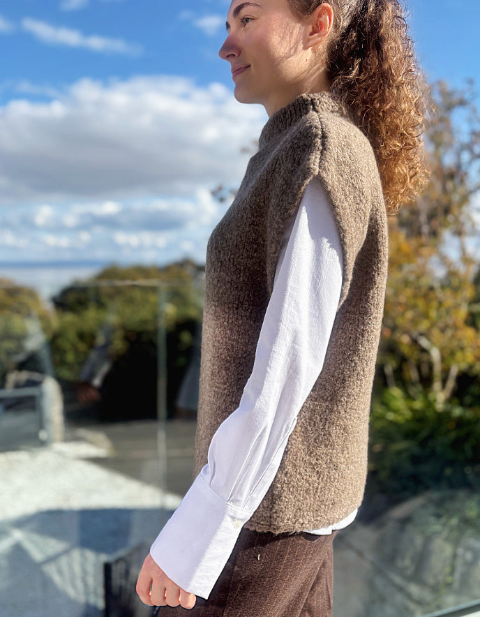 Milano Turtle Neck Tank Top in Mink
