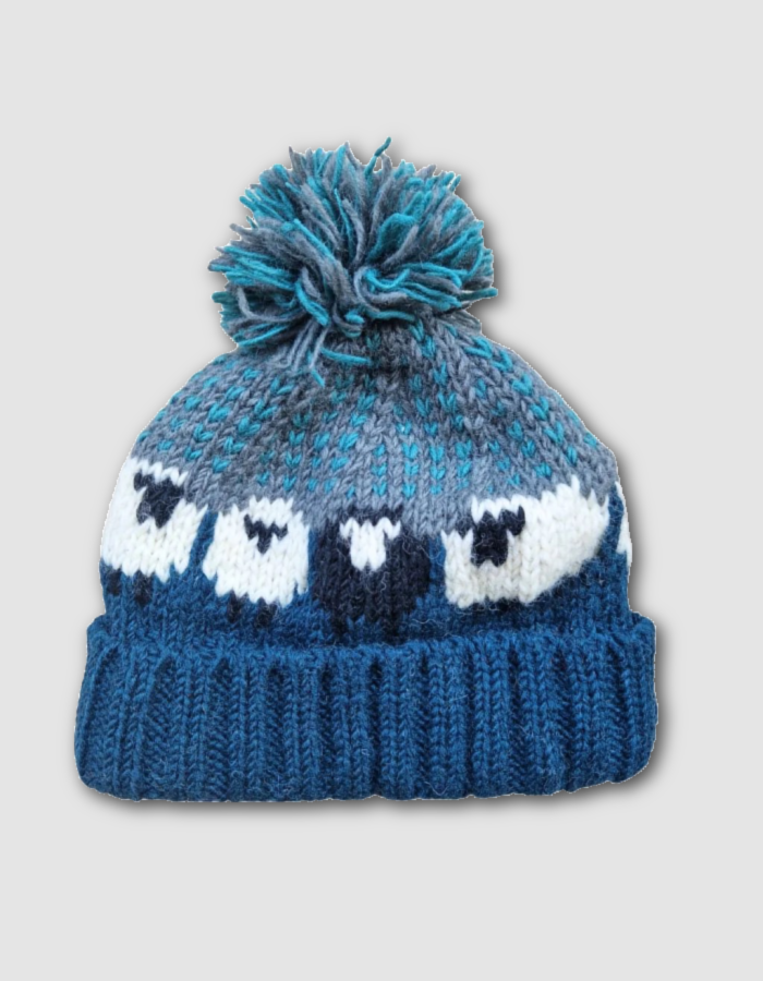 From the Source Sheep Bobble Hat in Teal