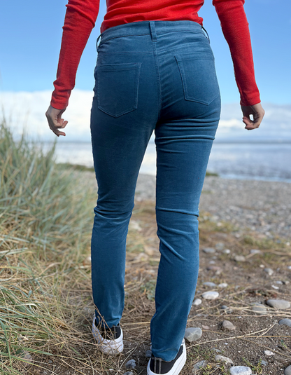 Foil of Your Own Accord Velvet Jeans in Retro Blue