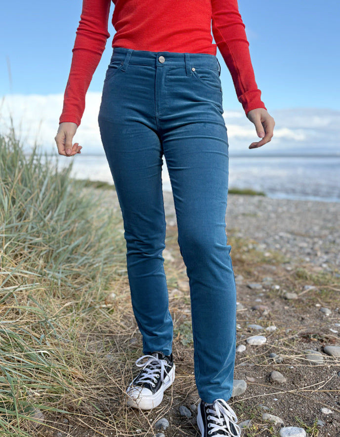 Foil of Your Own Accord Velvet Jeans in Retro Blue
